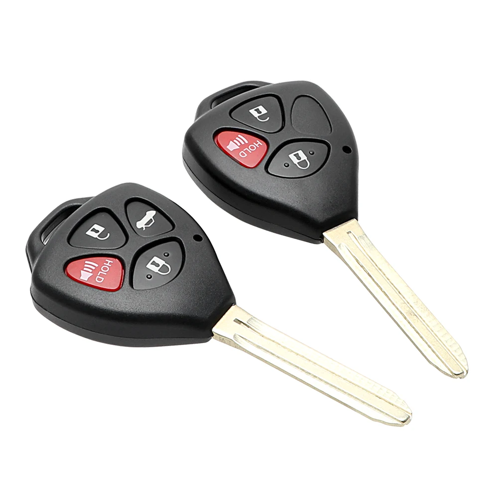 Car Key Shell Case Replacement Auto Key Cover Uncut 3 Buttons 4 Buttons