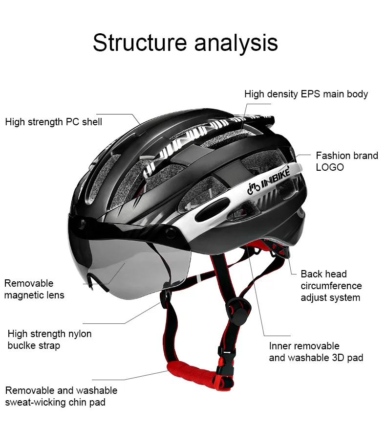 INBIKE велосипедный шлем MTB велосипедные очки Helme Профессиональный Горный гоночный шлем Ciclismo для мужчин и женщин велосипедный в форме безопасной кепки