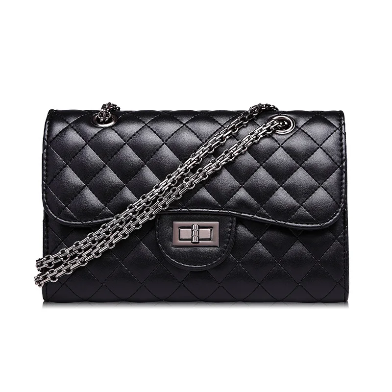 Women Plaid Shoulder Bags PU Leather Chain Female Handbags Designer Ladies Evening Party Quilted Crossbody Bag Bolsa SS0326 (2)