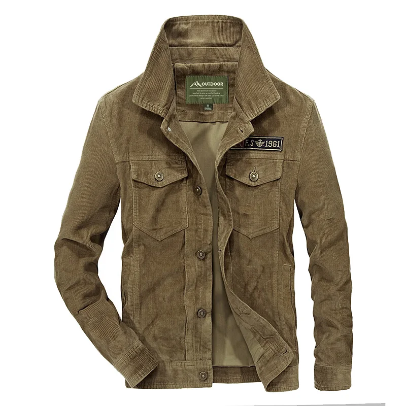 

Designer Men's Corduroy Jacket Fashion Solid Turn Down Collar Overcoat Plus Size Casual Jacket Coat For Men Ourwear 4xl