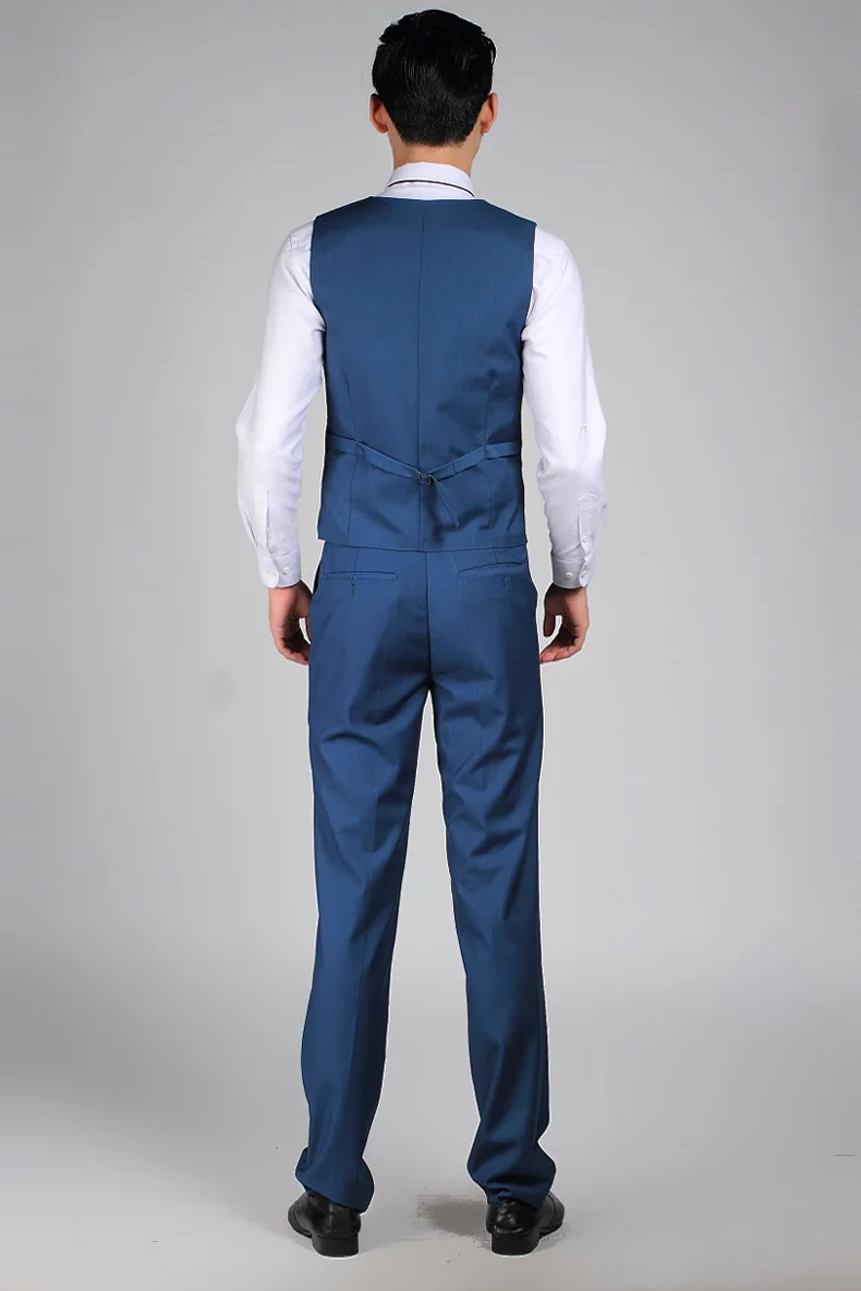 Бутик De FGG Китай SizeS 3XL Королевский синий цвет мужской деловой костюм жилеты для