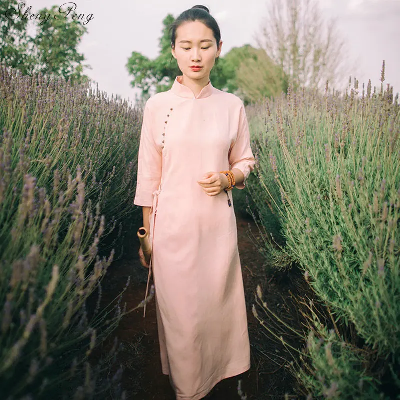 Qipao длинное платье Чонсам китайское женское сексуальное традиционное платье китайское Чонсам qipao V850