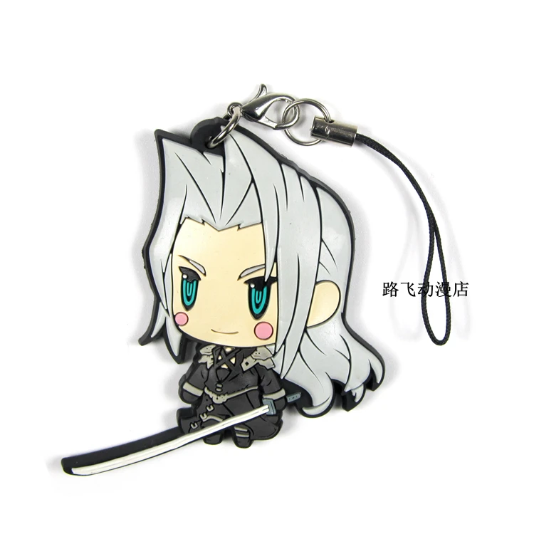 

Rubber Keychain Mobile Phone Pendant Final Fanta VII Action Figure Sephiroth Tidus Mateus Anime Mdoel Christmas Toys for Gifts