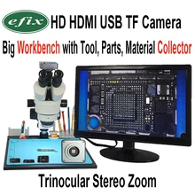Efix 22MP 3,5-90X паяльник Тринокулярный Стерео продолжает зум микроскоп HDMI USB TF верстак для ремонта iPhone Инструменты Наборы
