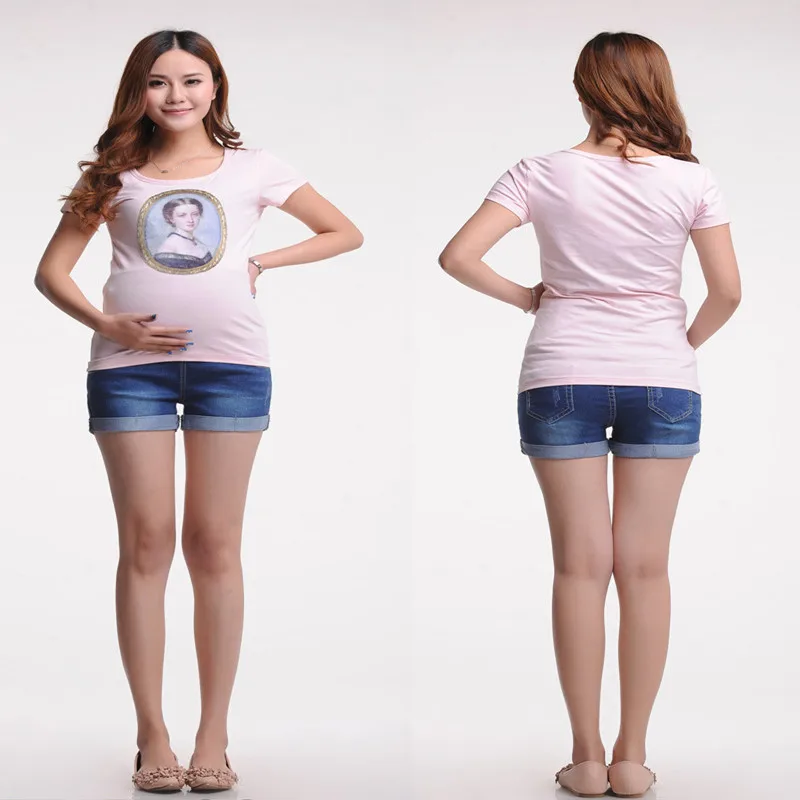 Jeans Maternity Denim Short Summer Shorts For Pregnant Women Gravidas Clothing Pregnant Clothes Elastic Abdominal Pants,Capris