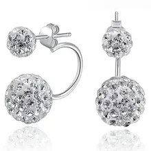 Дизайн дешевые высококачественные серебряные серьги-гвоздики для женщин серьги из двух шариков