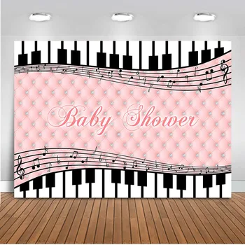 

Neoback Piano Backdrop for Photography Newborn Baby Shower Party Background for Decoration Supplies Music Design Child Birthday