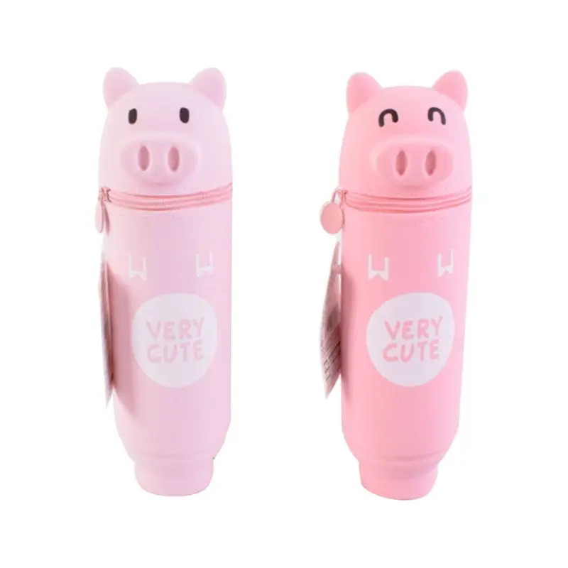 

Novelty Cute Animal Pig Silicone Pen Bag Pencil Case Coin Purse Wallet Pouch School Supplies Stationery Kids Gift Pencil holder
