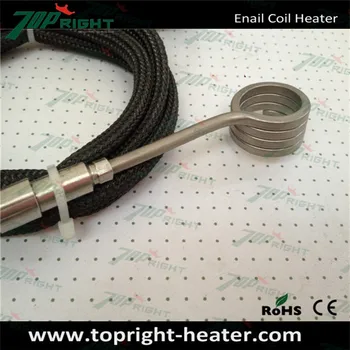 

Wholesale price enail coil heater 16/20mm coil heater for enail diy with 1.2meter black kevlar sleeve, free shipping