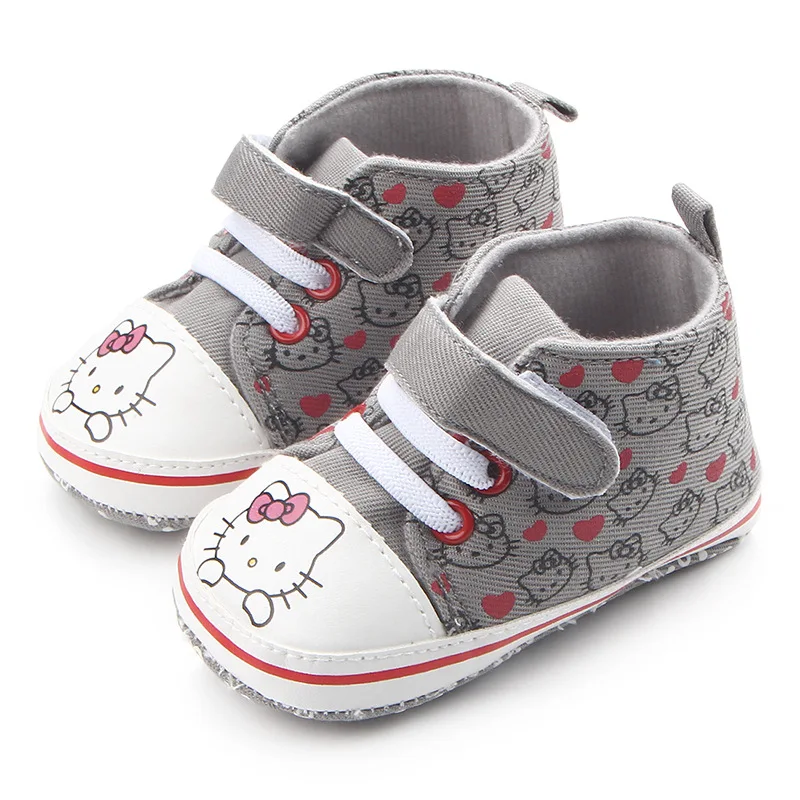 Baby Boots for Girls Pink Hello Kitty Princess Shoes Newborn Soft Soled Infant Booties Toddler Brand Buty New Born Fashion Gifts