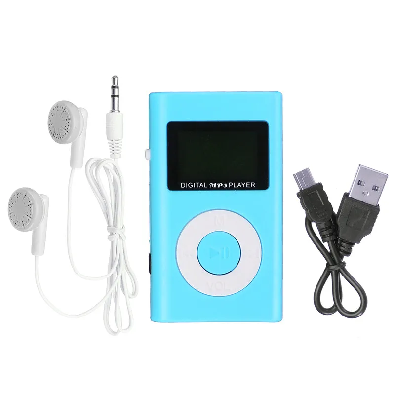 Синий 4 часа воспроизведения MP3-плеер USB клип 32 Гб слот карты Micro SD+ наушники оранжевый синий зеленый черный розовый напрямую подключить зарядку - Цвет: Синий