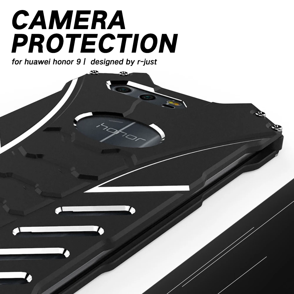

R-just Phone Cases For Huawei Honor 9 10 Batman Steel Material Case For Huawei Honor 10 V10 Lite 9 V9 Mobile Phone Back Cover