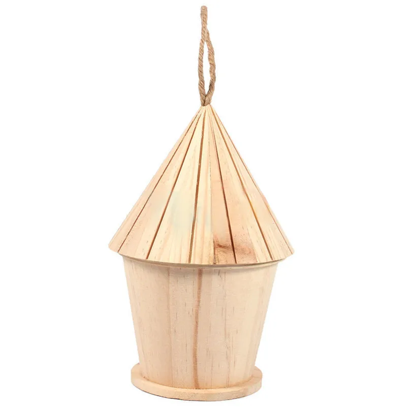 Outdoor Bird Nest House Parrot Hanging Hammock Wooden Bird Ladder Swing Toy Handmade Bird Box Bed Cave House Pet Toy noMY28 (8)