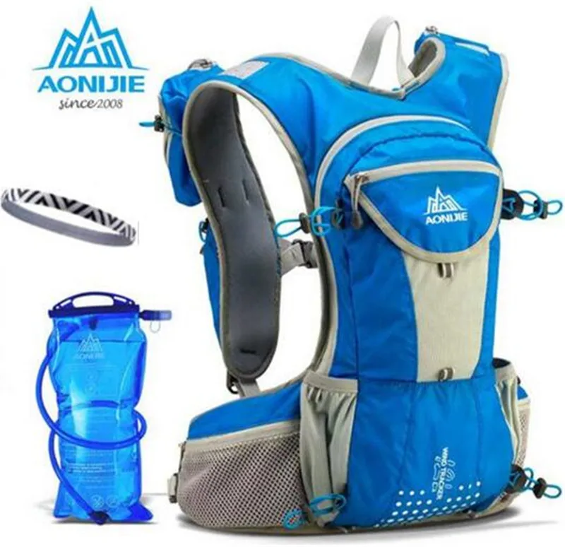 

AONIJIE 12L Large Capacity Sports Running Backpack Marathon Trail Running Cross Country Racing Hydration Vest For 2L Water Bag