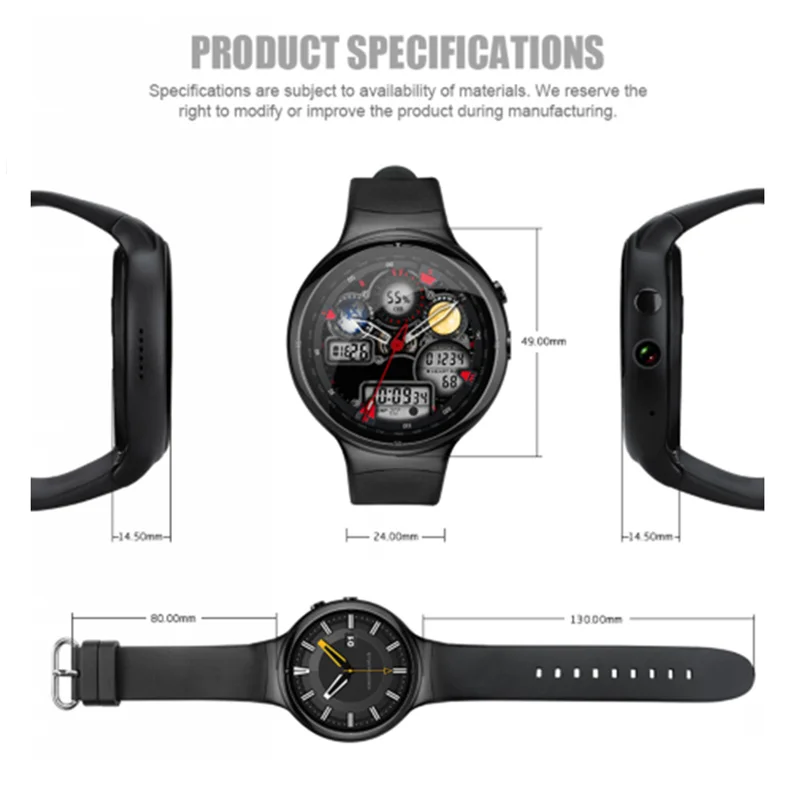 3G GPS Smartwatch men 1.39inch MTK6580 2GB+16GB 2MP camera Smart Watch women Wearable Devices for samsung huawei ios andriod