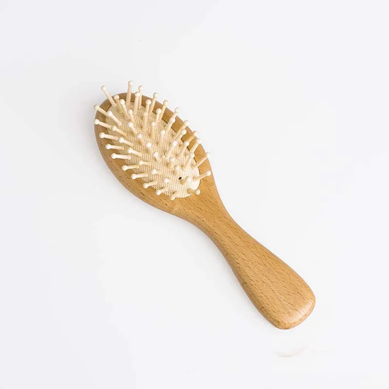 1pcs 170*50.5mm Small Wooden Oval Good Kid Child Baby Professional Bath Shower Travel Paddle Hair Brush And Comb