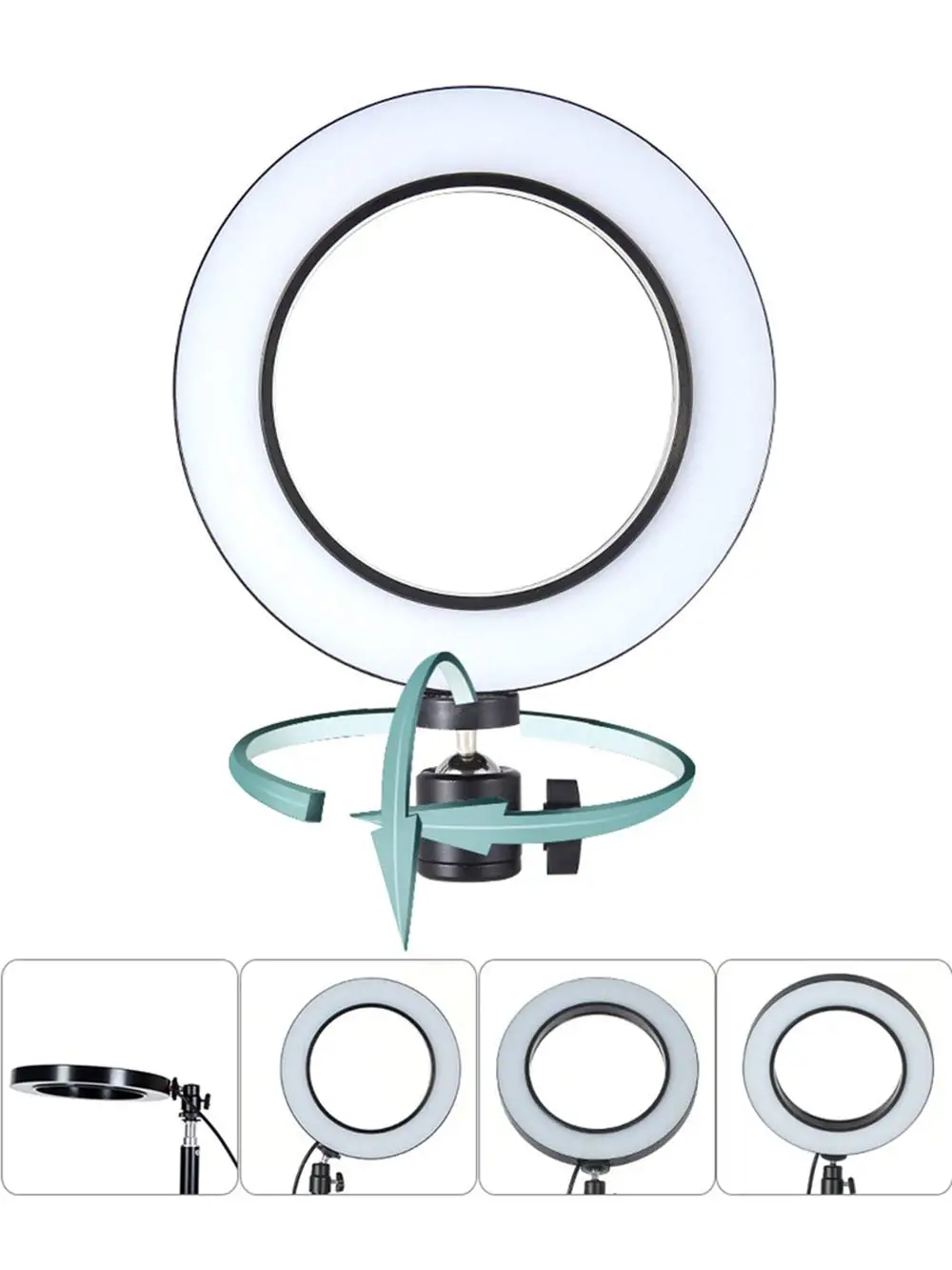 Светодиодный кольцевой светильник Cadiso для фотосъемки с регулируемой яркостью