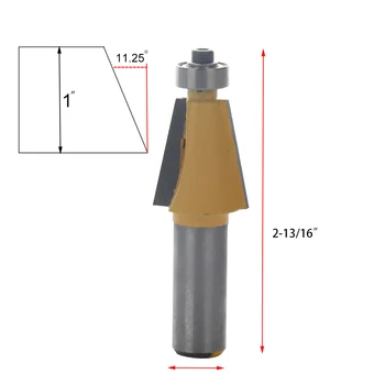 

1/2 Inch Shank 11.25 Degree Router Bit Chamfer Bevel Edging Woodworking Cutter Tenoner