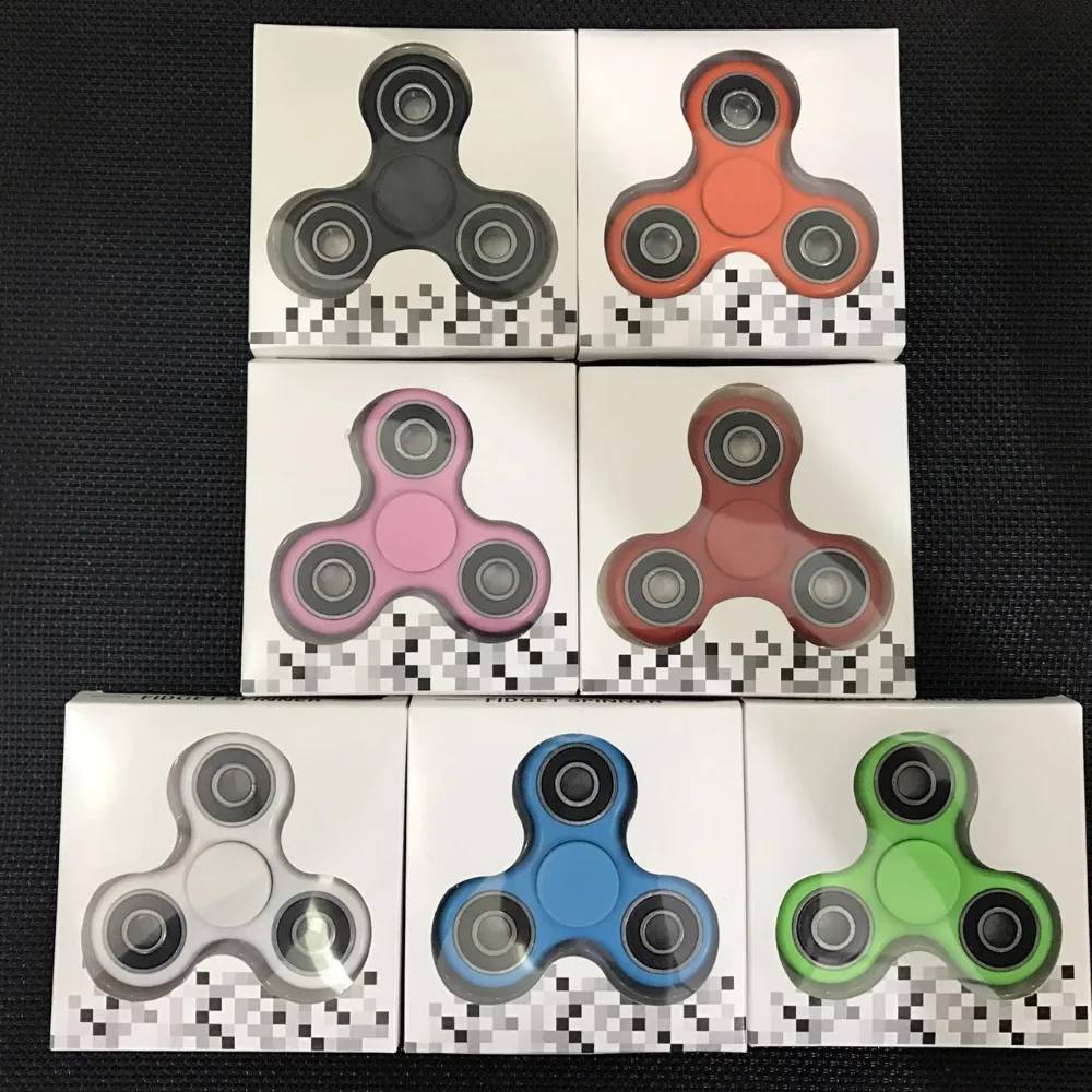 200 pcs Tri Spinner spinner Fidget Brinquedo de Plástico ABS EDC Mão Rotação Spinner Para O Autismo e TDAH Fidget brinquedo cor misturada