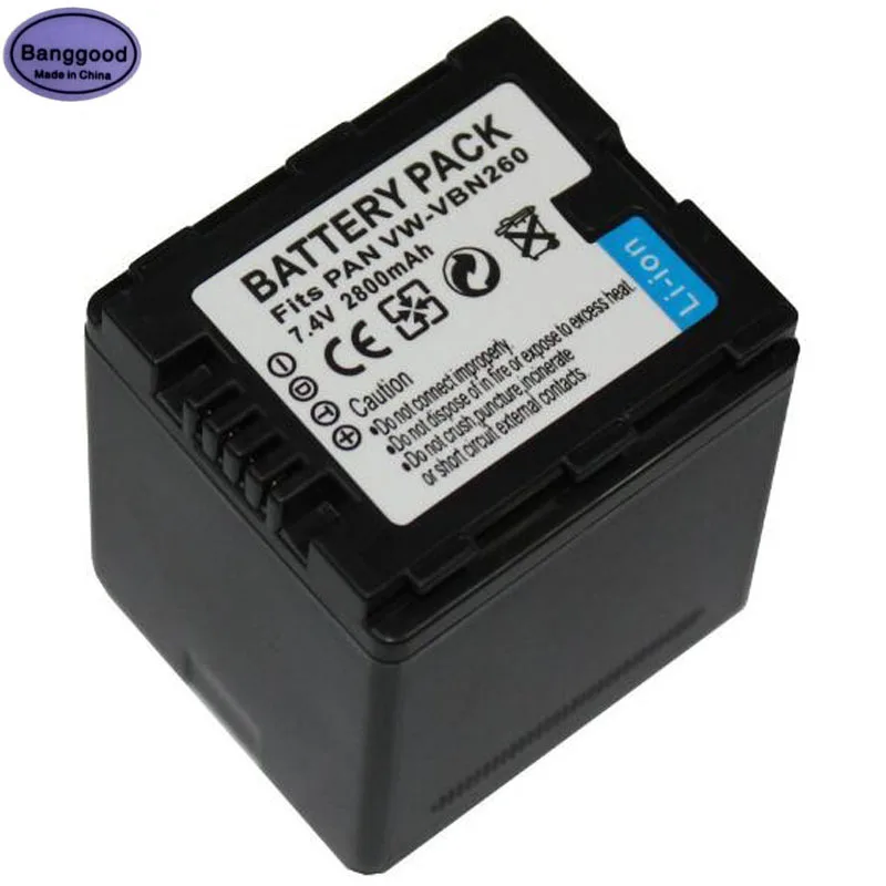 

7.4V 2800mAh VW-VBN260 VWVBN260 VBN260 Camera Battery For Panasonic TM900 SD800 HC-X800 HC-X900 VW-VBN390 VBN130 HC-X910 HC-X920