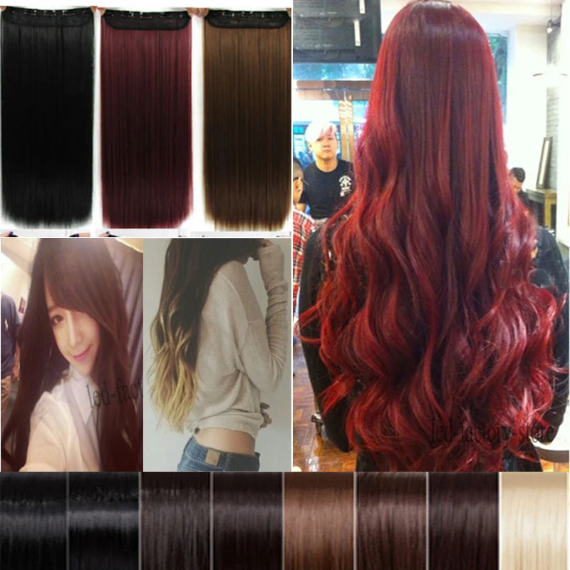 Clearance Sale 26 Inch Long Straight 3/4 Full Head Clip In Hair