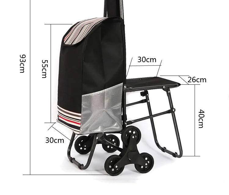 35L лестница корзина для покупок пожилых корзина для покупок хозяйственные сумки тележка портативная коляска складная трехколесная тележка