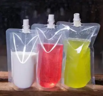 

100pcs 100ml-500ml Stand up Packaging Bags Drink Spout Storage Pouch for Beverage Drinks Liquid Juice Milk Coffee ect.