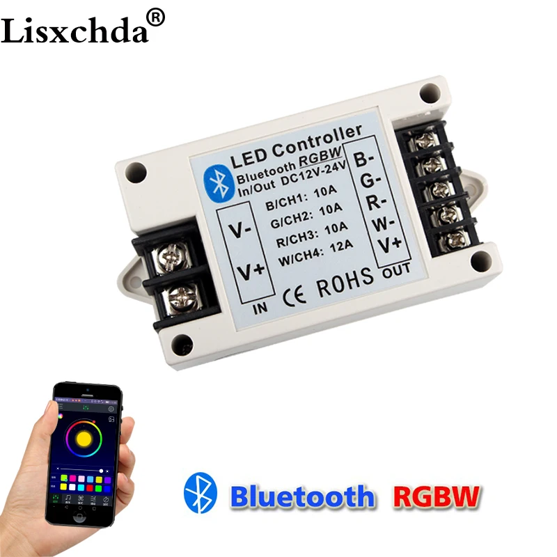 

New Bluetooth RGB/RGBW led Controller BT Wireless IOS/Android Led Strip Bluetooth 4.0 Control DC 12V/24V 42A Free Shipping