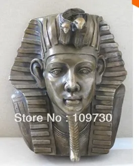 

00504 15"comely Bronze ART statue KING TUT OF EGYPT King Tutankhamen head Wall Hanging