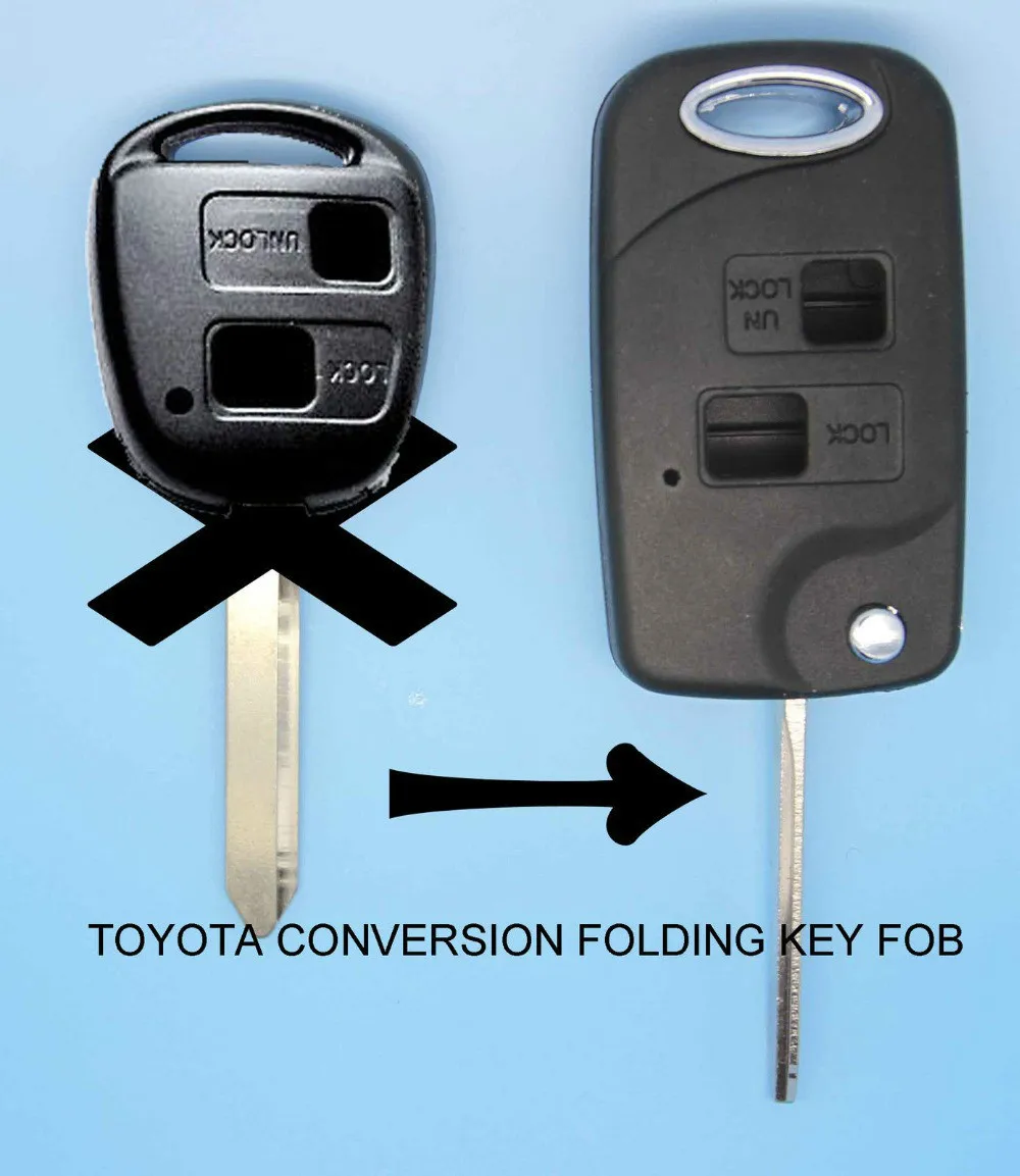 Keyecu Складная откидная оболочка ключа дистанционного управления Keykess чехол Fob 2