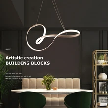 Postmodern aluminum art White/Black Modern led Pendant Lights for Dining Kitchen Room Living Room hanging lamp led Pendant Lamp modern aluminum iron metal pendant lights gold silver black white nordic designer plated ring pendant lamp for home room pll 769