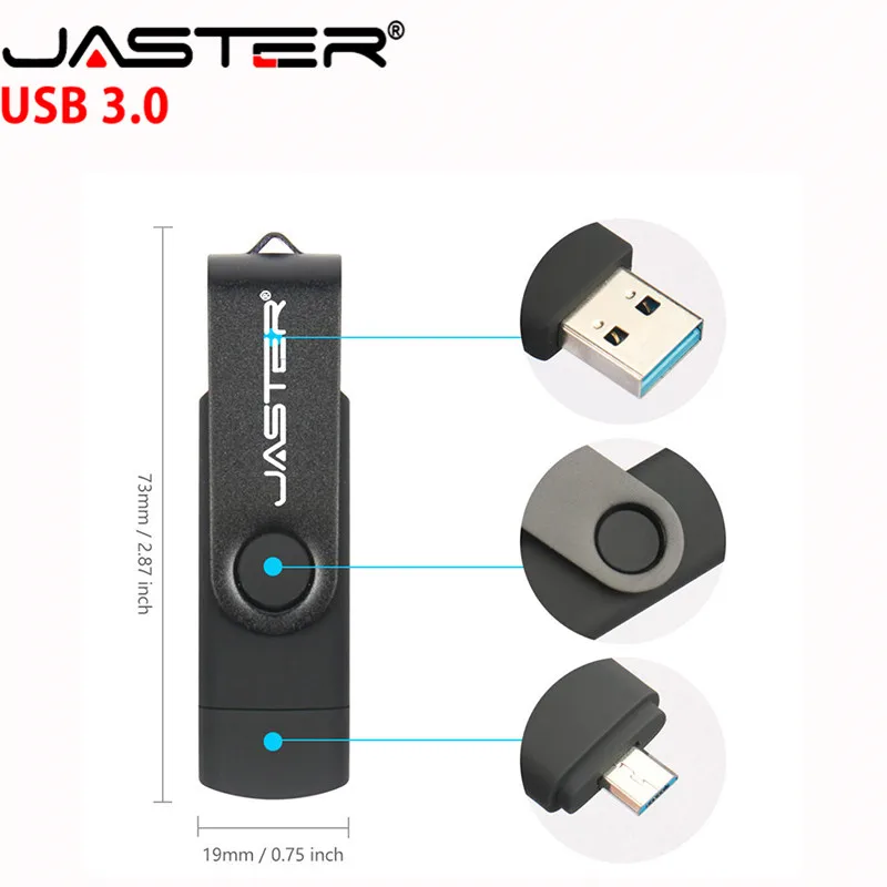 JASTER OTG флеш-накопитель Usb 3,0 128 Гб 64 ГБ высокоскоростной Usb накопитель 4 ГБ 16 ГБ 32 ГБ карта памяти Флешка для Android Mobile