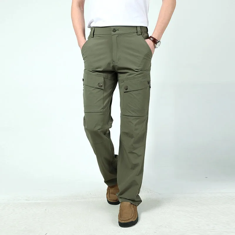 M~3XL 2016 New Spring Mens Plus Size Pants Quick Dry Breathable Long Short Trousers Man Straight Outdoor Waterproof Pantalones (4)