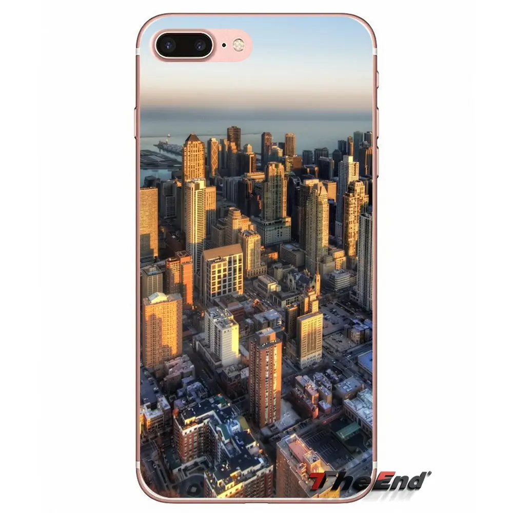 Мягкий ТПУ чехол для Huawei Honor 7X V10 6C V9 6A Play 9 Mate 10 Pro Y7 Y5 P8 P10 Lite Plus GR5 2017 Chicago City Aerial View