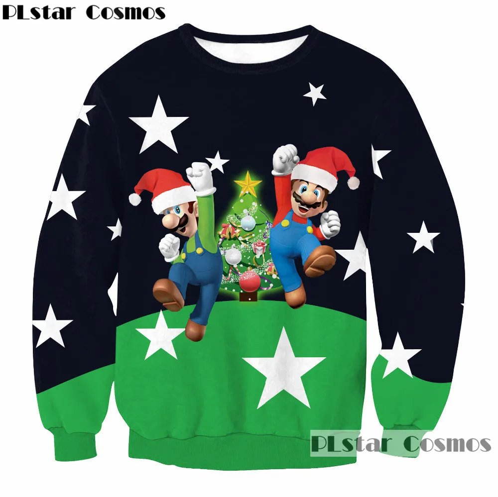 Год Рождество Толстовка 3d фестиваль праздновать печати креативный узор пуловер Новая мода Мужчины/Женщины с длинным рукавом