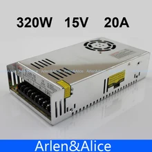 320 W 15 V 20A одиночный выход импульсный источник питания для светодиодной полосы света AC к DC