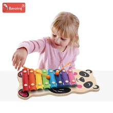 Metal Wooden Montessori Toys Piano Baby Knock on Rainbow Color Owl Cartoon Wood Early Educational Toy 6-24 Months Baby T0193