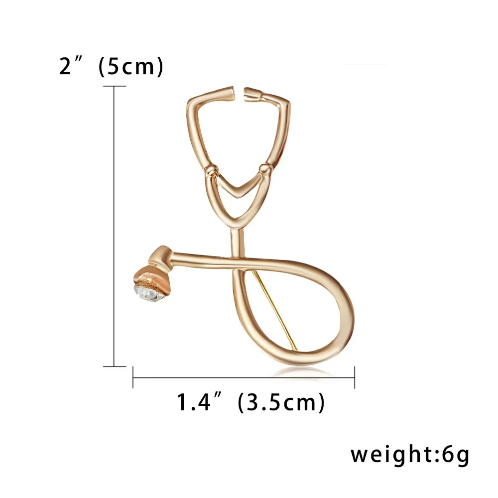 Лидер продаж 2 стиль Броши доктор медсестра брошь в виде стетоскопа цвета: золотистый, серебристый для куртки украшение воротника эмаль значок шпильки
