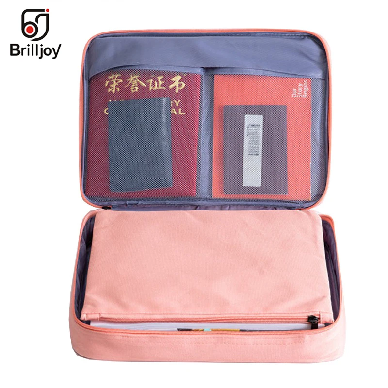 

Brilljoy Waterproof Passport Holder Travel Wallet Big Credit Card Wallets Organizer Travel A4 Document File sorting bag Clutch