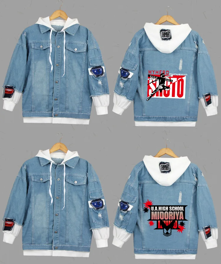 CostumeBuy, пальто для косплея «My Hero Academy Todoroki Shoto Midoriya izku», повседневные Костюмы, джинсовая куртка, толстовка с капюшоном, толстовка унисекс