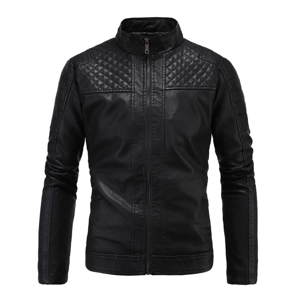 2017 Men leather jacket men thick cotton top quality fashion jacket men