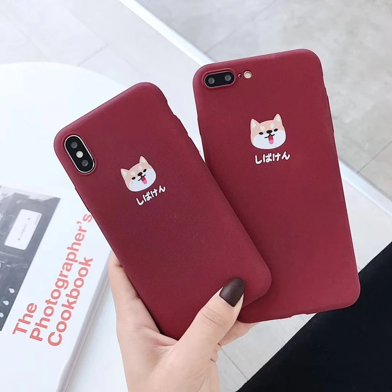 

Luxury cute dog cat cartoon slicone phone case for iphone 6 7 7plus 8 plus X XR XS MAX cover Cute dog Matte tpu phone cases