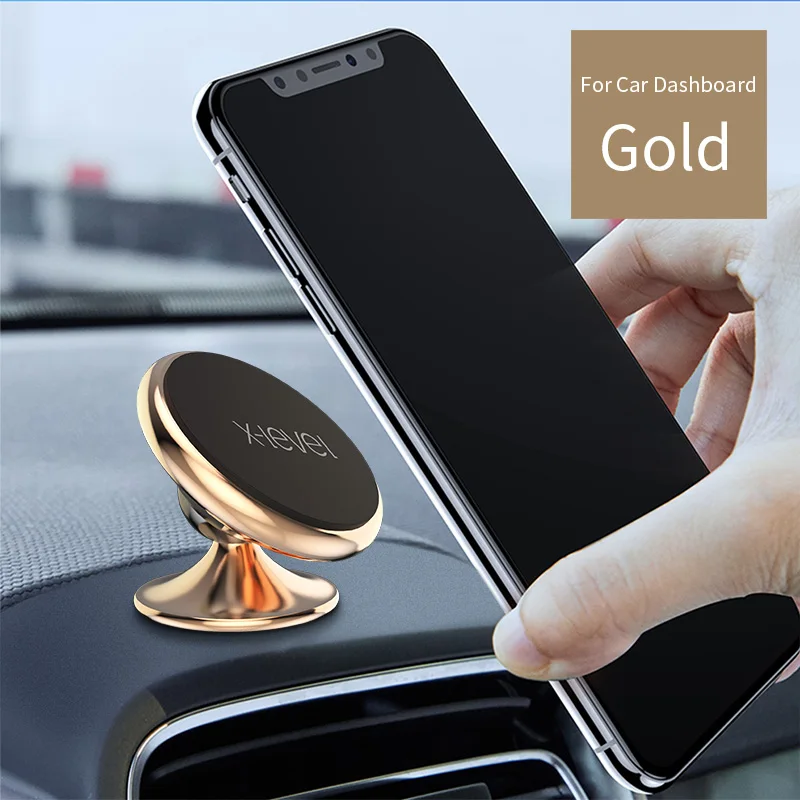X-Level магнитный автомобильный держатель для телефона для iPhone samsung huawei 360 Универсальный Автомобильный держатель Подставка gps вентиляционное отверстие для мобильного телефона держатели - Цвет: Gold Paste Type