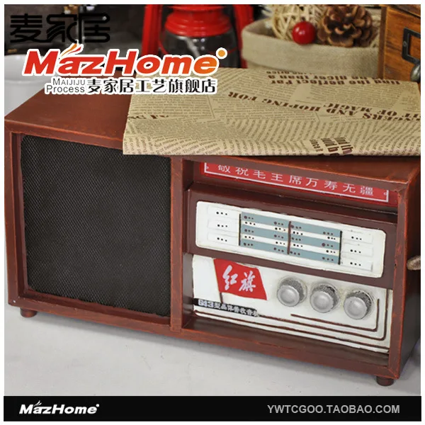 

Old Antique Tin Red Radio Model Studio Props Bar Collection Shop Decoration
