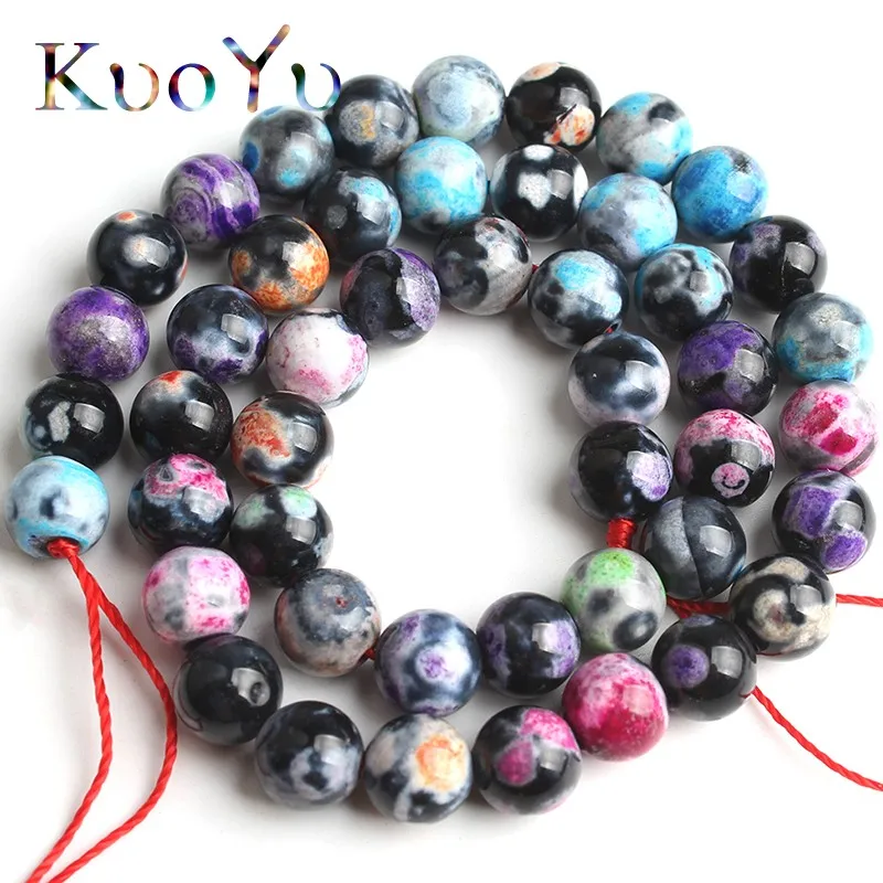 

Natural Multicolor Fires Agates Stone Beads Round Loose Spacer Beads For Jewelry Making Diy Bracelet Necklace 15"Inches 6/8/10mm
