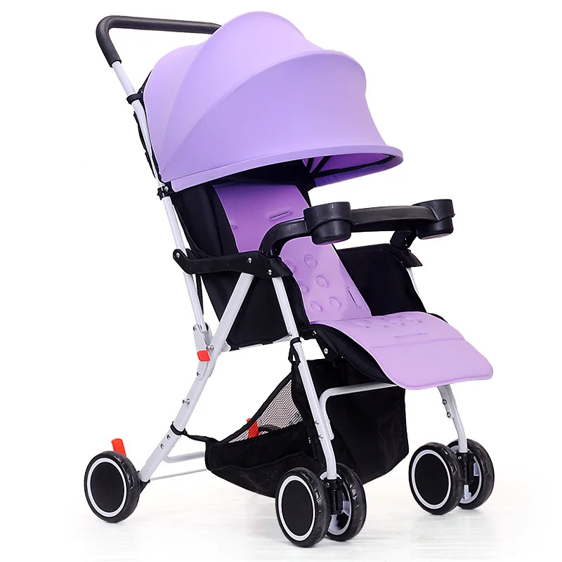 Дышащая Регулируемая может лежать плоская детская коляска складная ультра легкий зонтик коляска обеденная тарелка дорожная коляска в виде машины