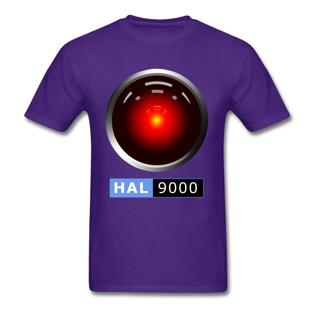 Men Top T-shirts HAL 9000 Design Tops Shirts 100% Cotton Round Neck Short Sleeve Printing Tee Shirts Fall Wholesale HAL 9000 purple
