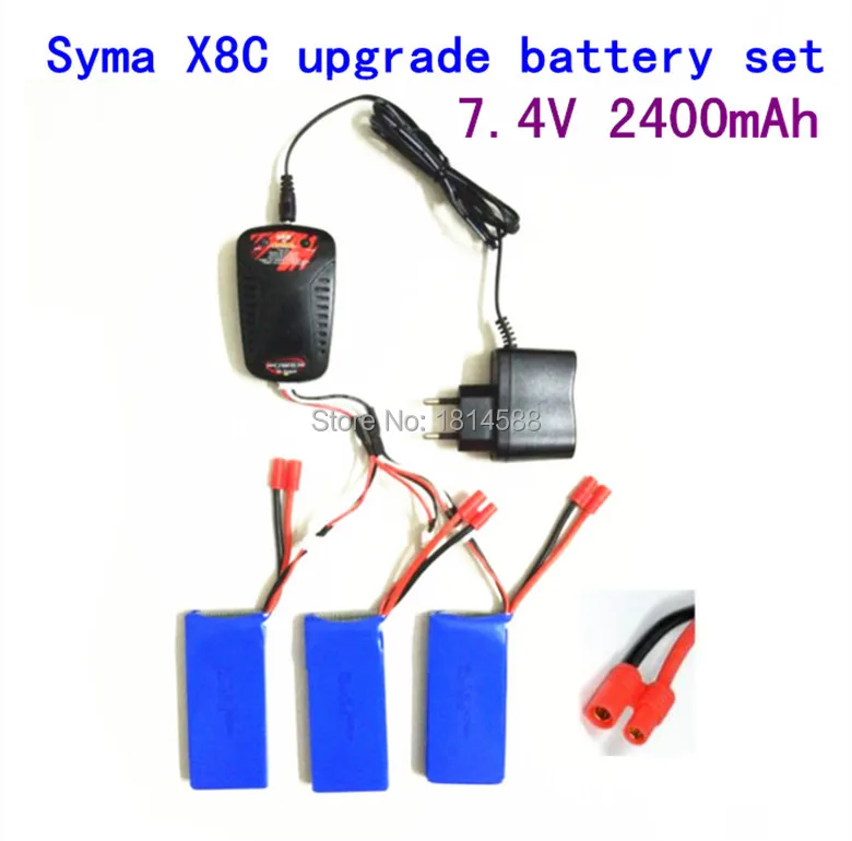SYMA x8 X8A X8C x8c-1 x8w x8g 7.4 В 2400 мАч запасные части липо + 7.4 В Multi-Зарядное устройство
