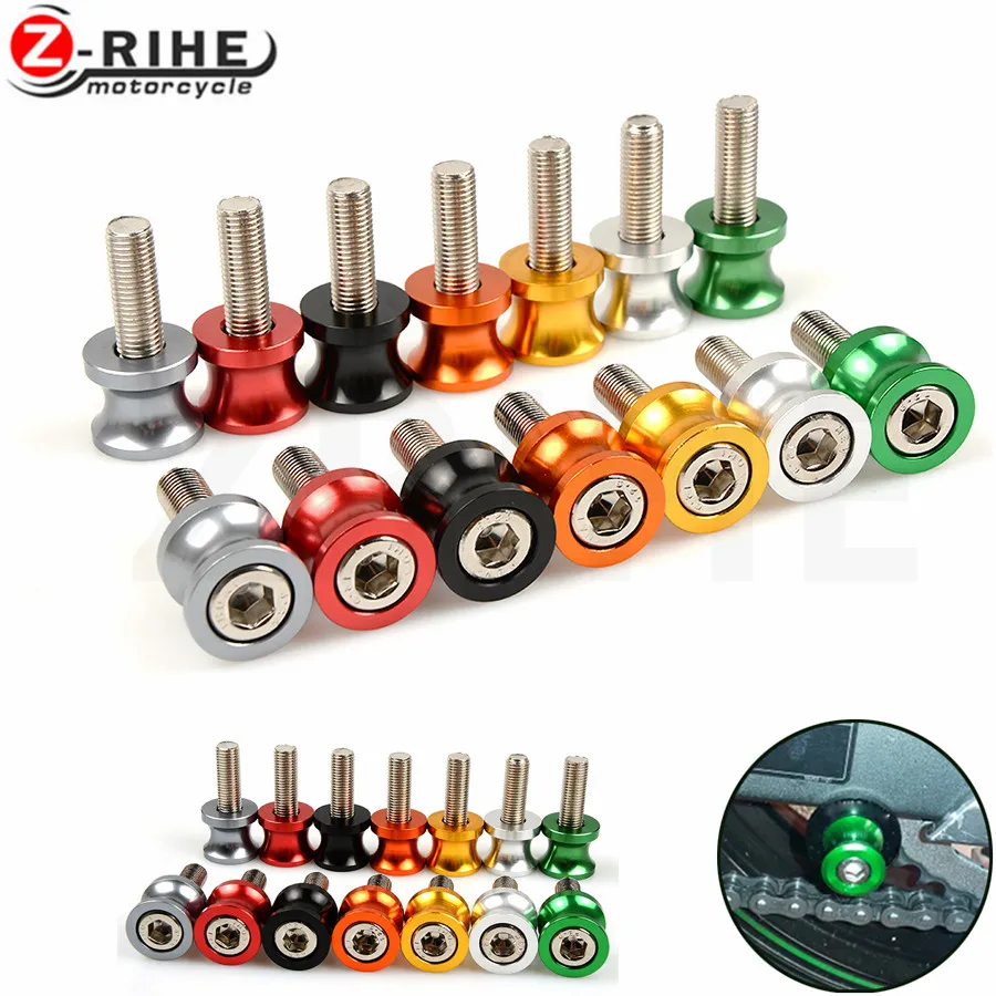 For Free delivery New 8mm Motorcycle Blue CNC Aluminum Swingarm Spools Slider for Honda VFR750 VFR800 VTR1000 CBF1000 VF750