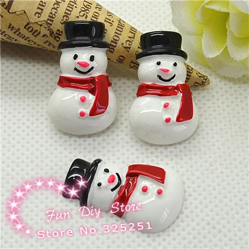 

16*23mm 50pcs resin cute snowman flat back cabochon crafts